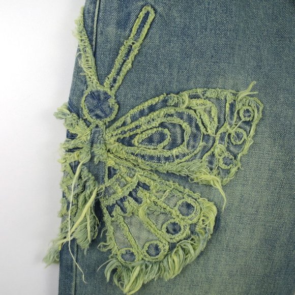 BDG Low Rise Flare Jean With Butterfly Appliqué Size 28 - Picture 7 of 11